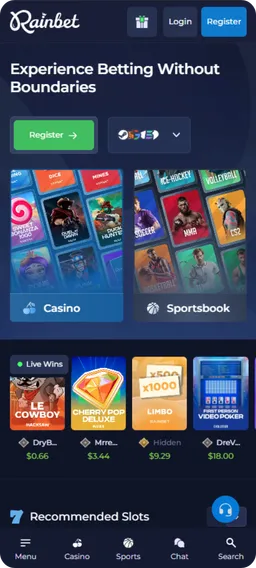 Rainbet Casino Nederland homepage