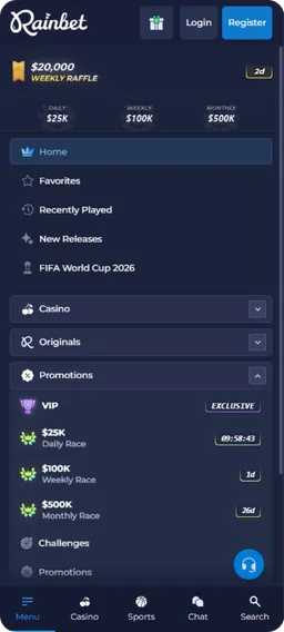 Rainbet registratie formulier aanmelden
