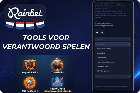 Rainbet tools voor verantwoord spelen