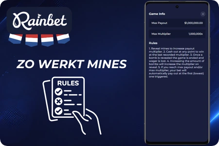 Regels van het spel Mines met Max Payout en Max Multiplier bij Rainbet